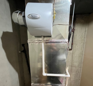 Aprilaire humidifier attached to furnace